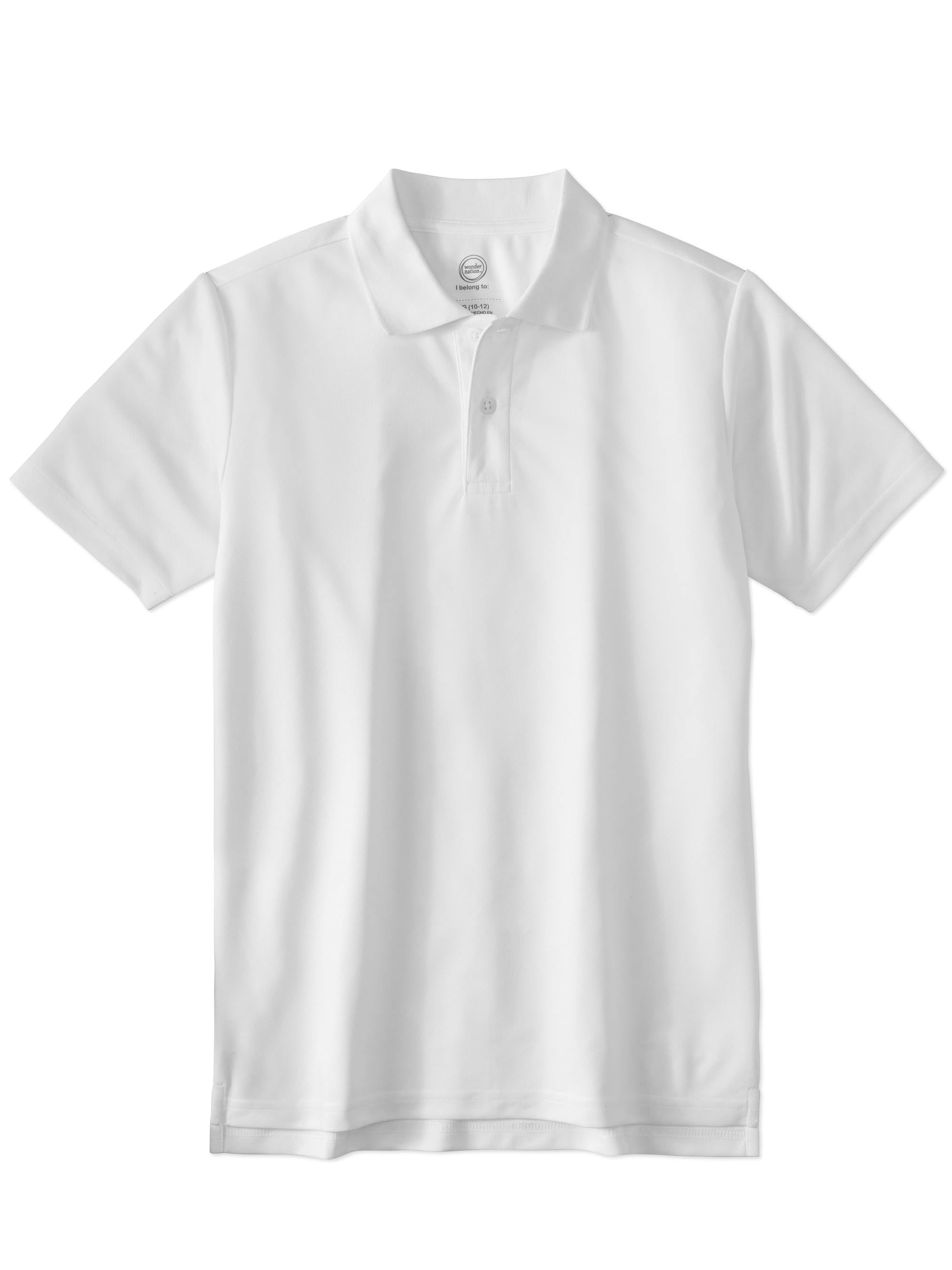 Parker Youth Boys School Uniform Short Sleeve Polo Shirt White Size XS #6876 