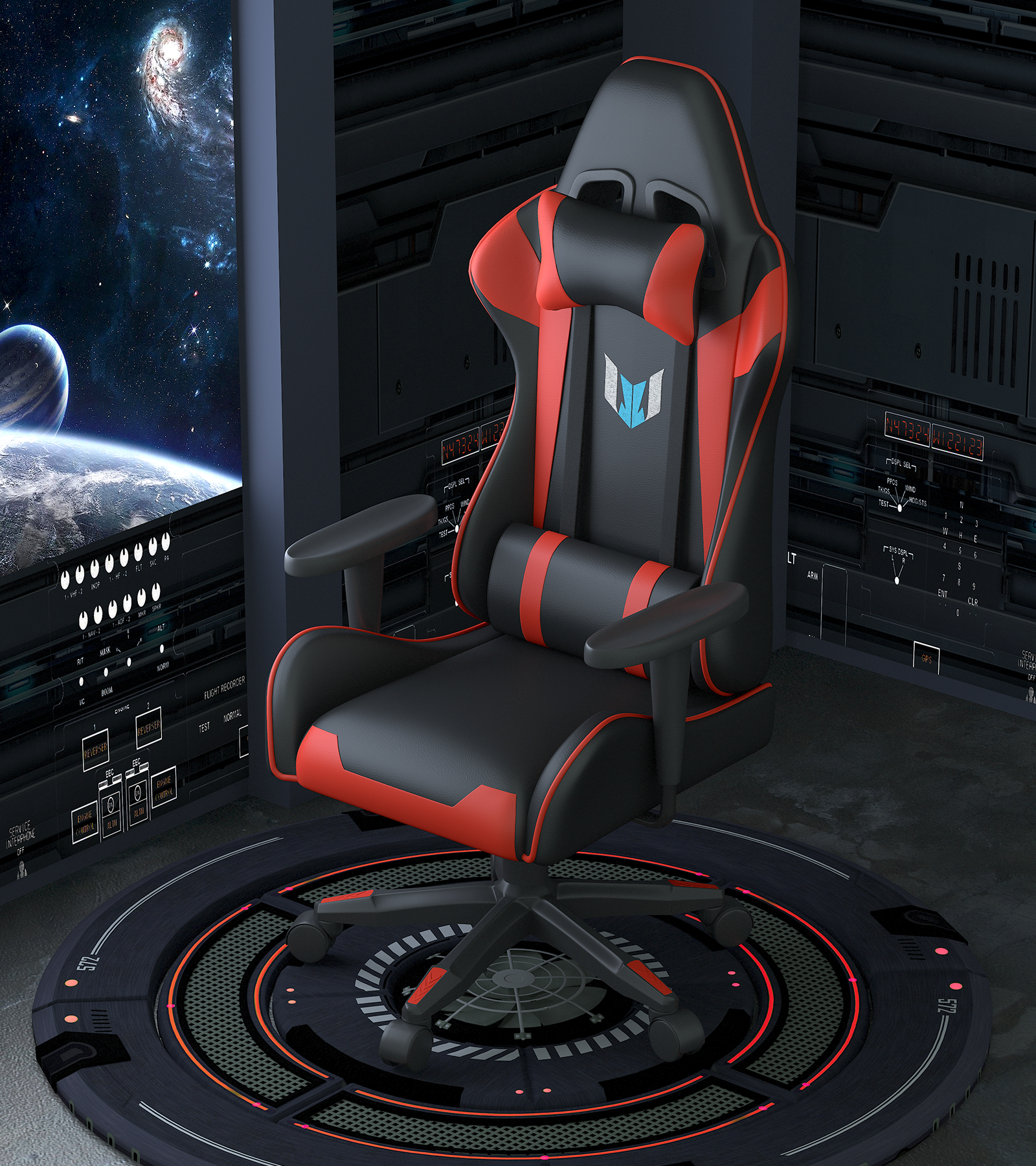 Bigzzia Gaming Chair Pu Leather Office Chair with Ergonomic Lumbar Pillow, Reclining Racing Game Chair Backrest and Seat Height Adjustable Swivel Recliner,Esports Chair with Headrest