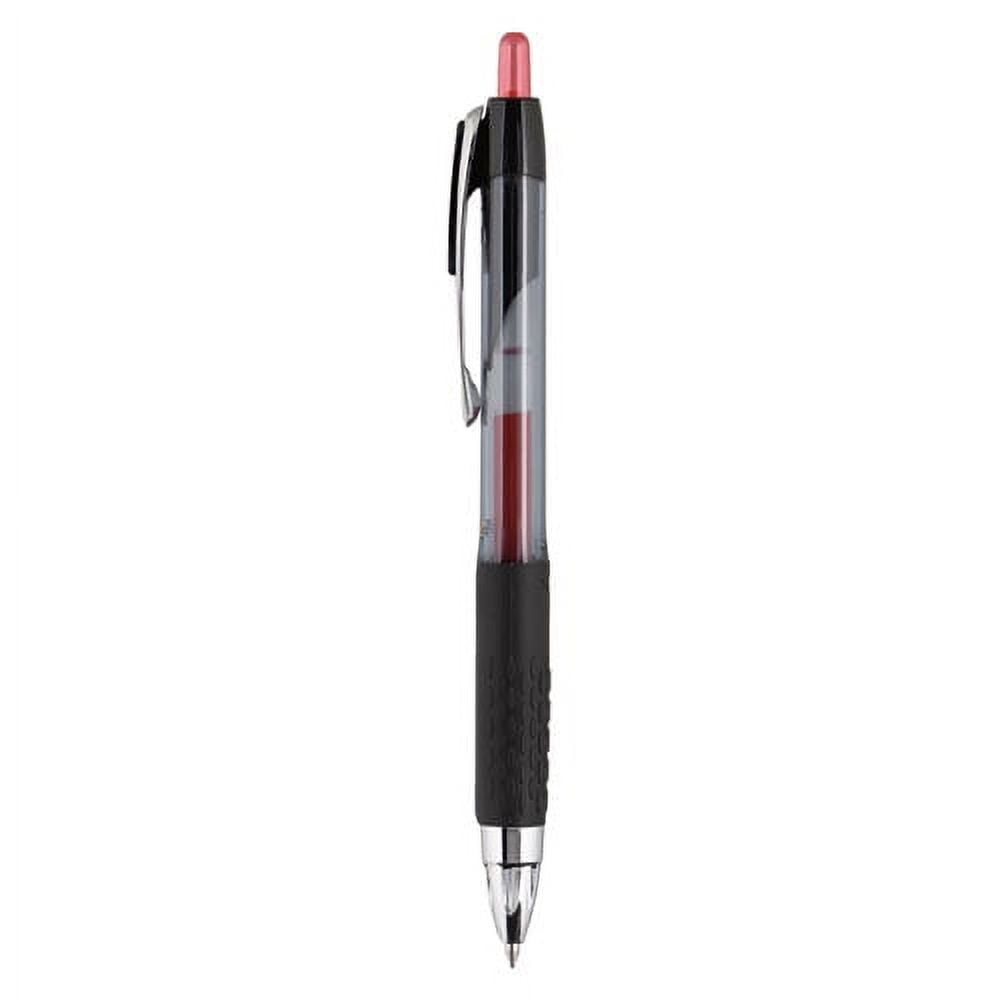 Signo 207 Gel Pen, Retractable, Micro 0.5 Mm, Red Ink, Smoke/black/red Barrel, Dozen | Bundle of 2 Dozen