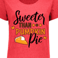 thumbnail image 4 of Inktastic Thanksgiving Sweeter Than Pumpkin Pie Women's Plus Size T-Shirt, 4 of 5
