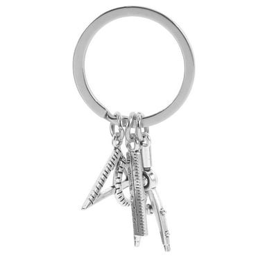 Mutmorningal Engineer Keychain Mechanical Engineer Gift Pendant Novelty Compasses Ruler Tool Keychain