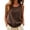 Brown, variant on cocolona Womens Summer Linen Tank Tops Crew Neck Sleeveless Side Split Shirts Trendy Casual Solid Color Blouses
