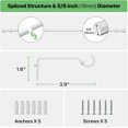 thumbnail image 3 of White Curtain Rods 24 to 48 inches, Adjustable Curtain Rods Set with Brackets, 5/8" Diameter Curtain Rod for Bedroom, Living Room, Kitchen, 3 of 7
