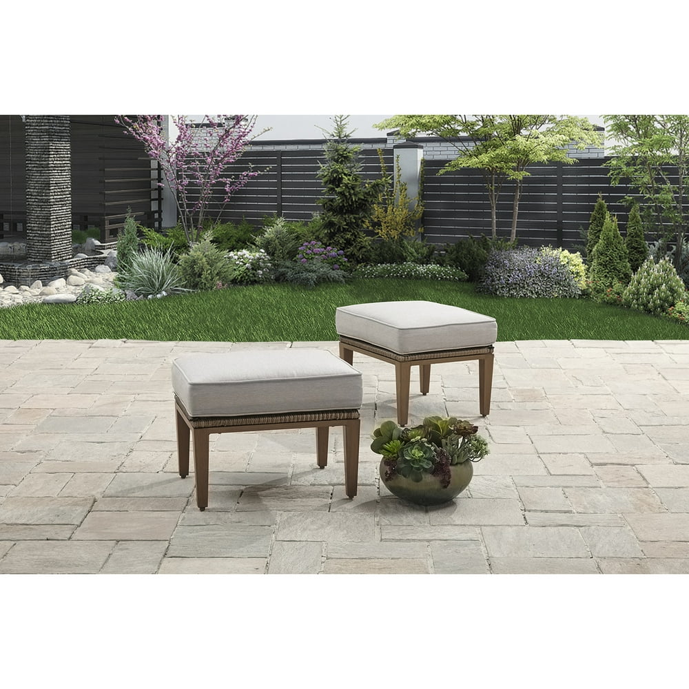 Better Homes and Gardens Davenport 2 Piece Outdoor Ottomans Walmart