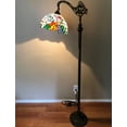 thumbnail image 3 of Tiffany Floor Lamp Stained Glass Hummingbird Flowers LED bulb included Gooseneck Adjustable Corner Standing Reading Light for Living Room Bedroom 20"W*12"D*63"H, 3 of 5