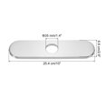 thumbnail image 2 of 10 Inch Escutcheon Hole Covers Stainless Steel Runway Shape Deck Plate, Brushed Silver, 2 of 5