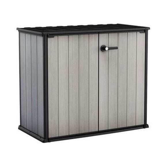 Keter Patio Store 4.6 x 2.5 Foot Resin Outdoor Storage Shed with Paintable and Drillable Walls for Customization-Perfect for Yard Tools and Pool Toys, Grey
