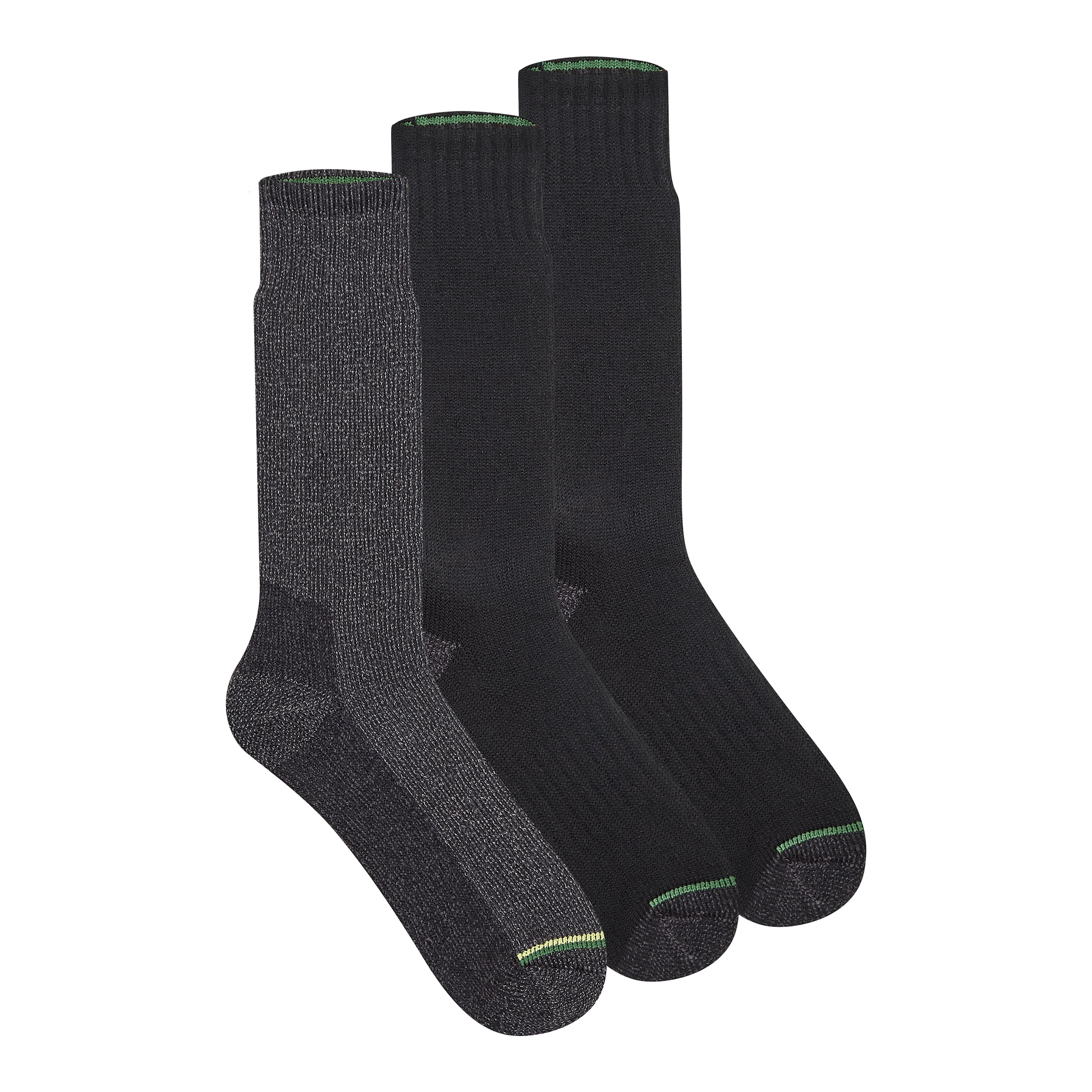 John Deere Men's Socks, Steele Toe Max Cushion Crew Socks, 3-Pack