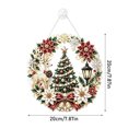 thumbnail image 2 of Christmas Round Diamond‑Painting Hanging Ornament Transparent Light‑Catching Window Decor DIY Holiday Craft Kit, Light‑Refracting Transparent Panel Christmas Wreath Craft Ornament, 2 of 5
