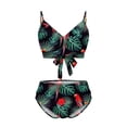 thumbnail image 1 of Traje de baño de dos piezas para mujer, cómodo, con pecho alto, en contraste OAVQHLG3B Store lin121212, 1 of 4