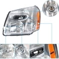 thumbnail image 4 of waltyotur GM2502254 Chrome Housing Driver Side Halogen Headlight Headlamp Assembly with Amber Corner Replacement for 2005 2006 2007 2008 2009 Equinox, 4 of 7