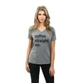 thumbnail image 2 of Thread Tank Coffee Straight Up Women's Relaxed V-Neck T-Shirt Tee Heather Grey Small, 2 of 4