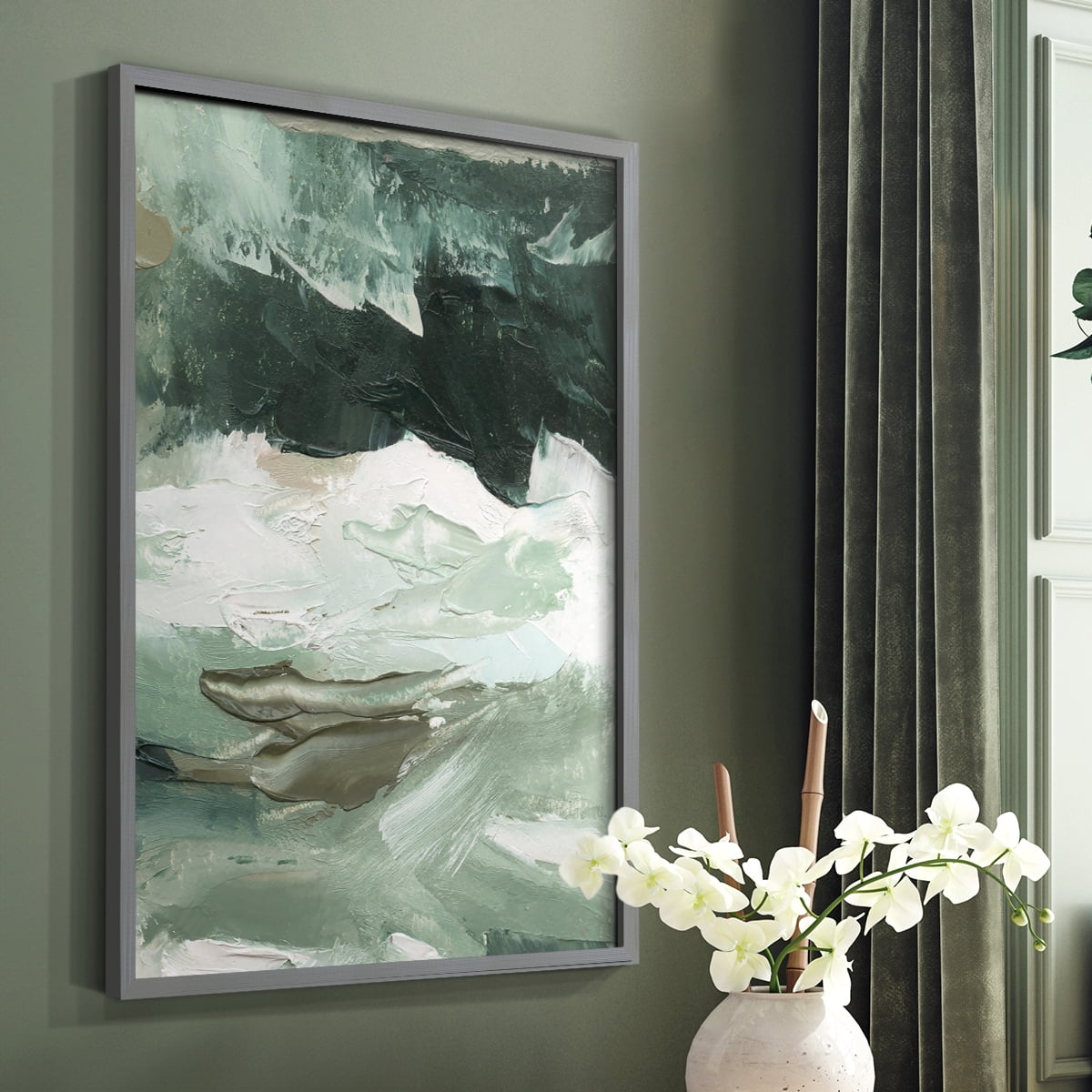 Crashing I Framed Print in Gray Solid Wood Framed Print No Nail Hanging