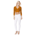 thumbnail image 6 of YEMAK Women's Cropped Cute Dog Pattern 3/4 Sleeve Button Down Cardigan Sweater MK3672-BRONZE/BLACK-L, 6 of 6
