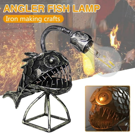 

Sharks Night Light Rustic Style Fish Statue Lighting Desk Lamp