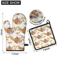 thumbnail image 6 of Fall Pumpkins Leaves Pattern Kitchen Oven Mitt and Pot Holder Sets 2 Pcs for Baking, Cooking and Grilling, Heat Resistant Up To 392 °F, 6 of 7