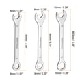 thumbnail image 2 of Uxcell 3pcs Thin Combination Wrench 8/9/10mm with 6-Point Ended & 15° Angled Open End, 2 of 7