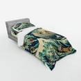 thumbnail image 2 of Ambesonne Japanese Wave Bedding Set 3 Pcs, Surfers Ukiyo-e Ocean, Twin, Seafoam Blue Eggshell, 2 of 2