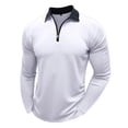thumbnail image 1 of pstuiky Camisas casuales de manga larga para hombre, Camiseta de manga larga con cuello alto y cremallera para hombre, blusa lisa con cuello vuelto y manga larga Tops de hombre m, 1 of 5