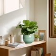 thumbnail image 2 of Ordivic 6 inch Speckled Green Ceramic Self Watering Planter,Round African Violet Pot for Succulent,Herbs,Boho Shelf,Windowsill,Indoor Home Decor, 2 of 7