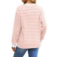 thumbnail image 4 of Fantaslook Striped Long Sleeve Shirts for Women Crewneck Tunic Tops Color Block Blouses Fall Pullover, 4 of 7