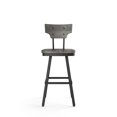 thumbnail image 4 of Amisco Ferguson 25.25" Distressed Wood Swivel Counter Stool in Gray/Black, 4 of 9