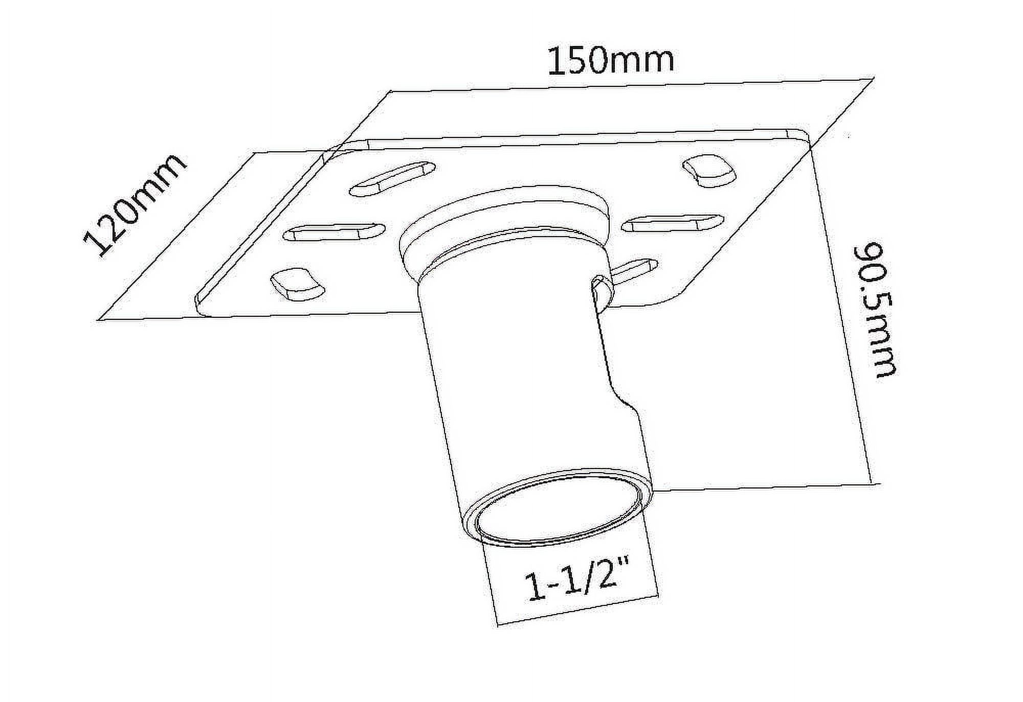 VideoSecu Ceiling Plate Mount Accessory for LCD LED Plasma TV Ceiling Mount, Fit 1.5" Thread Pole Pipe bji - image 2 of 2