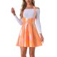 thumbnail image 1 of Faldas de tirantes metálicas Inspire Chic para mujeres, falda A-line de cintura alta, XL, naranja claro, 1 of 5