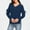 01 Navy, variant on YueHuiYing Womens Sweaters Casual V Neck Long Sleeve Pullover Sweaters Twsit Knot Knit Cropped Jumper Tops