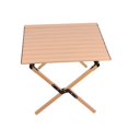 thumbnail image 1 of Mesa Enrollable Plegable, Mesa De Picnic Plegable Estable, Color Madera, Ligera, Resistente Y Elegante Con Bolsa De Almacenamiento Para Fiesta, 1 of 7