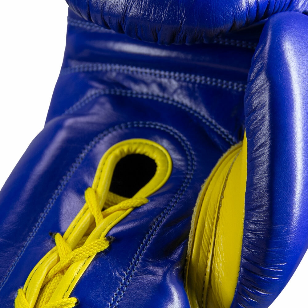 S4 Sentinel Lace Pro Leather Gel Boxing Gloves - Authentic Blue