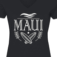 thumbnail image 4 of Inktastic Maui Hawaii Surfing Women's V-Neck T-Shirt, 4 of 5