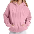thumbnail image 6 of Crunowin Oversized Hoodie for Women, 2025 Fall Winter Long Sleeve Hooded Sweatshirts with Pockets Pink M, 6 of 8