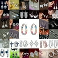 thumbnail image 3 of K-KED Women Silver Plated Ear Stud Hoop Dangle Earrings Wedding Party Bridal Jewelry-#219, 3 of 9
