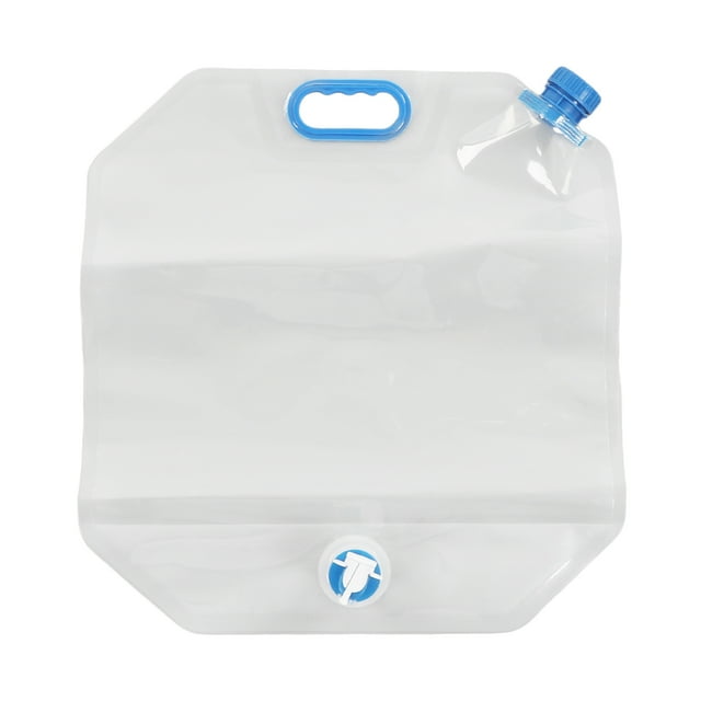 Contenedor de tanque de agua plegable de 15L, asa de transporte portátil de PVC de calidad alimentaria, bolsa de agua para acampar, montar, azul