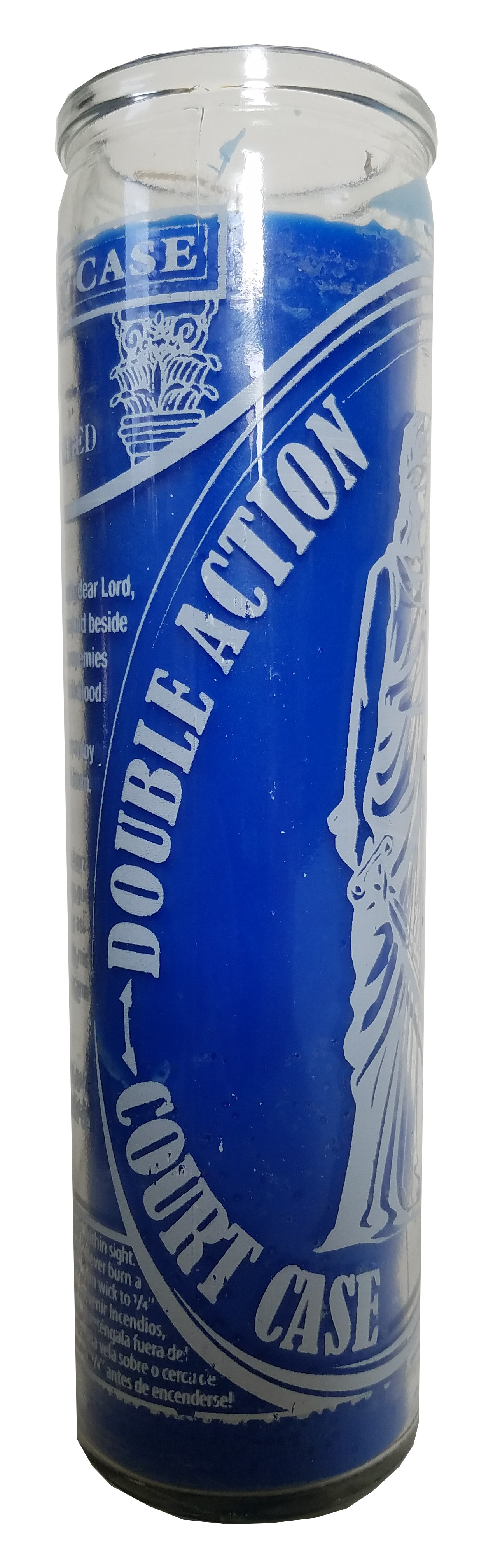 Court Case Blue Pillar Candle