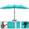 Ainfox 15ft Large Patio Umbrella with Solar Lights, DoubleSided