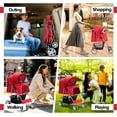 thumbnail image 4 of Pet Stroller, 4 Wheels Pet Strolling Cart for Medium/Small Dogs and Cats, Foldable Cat Jogger/Dog Stroller with Cup Holder, Storage Basket, Breathable Mesh, All-Season Pet Carrier, Red, 4 of 6