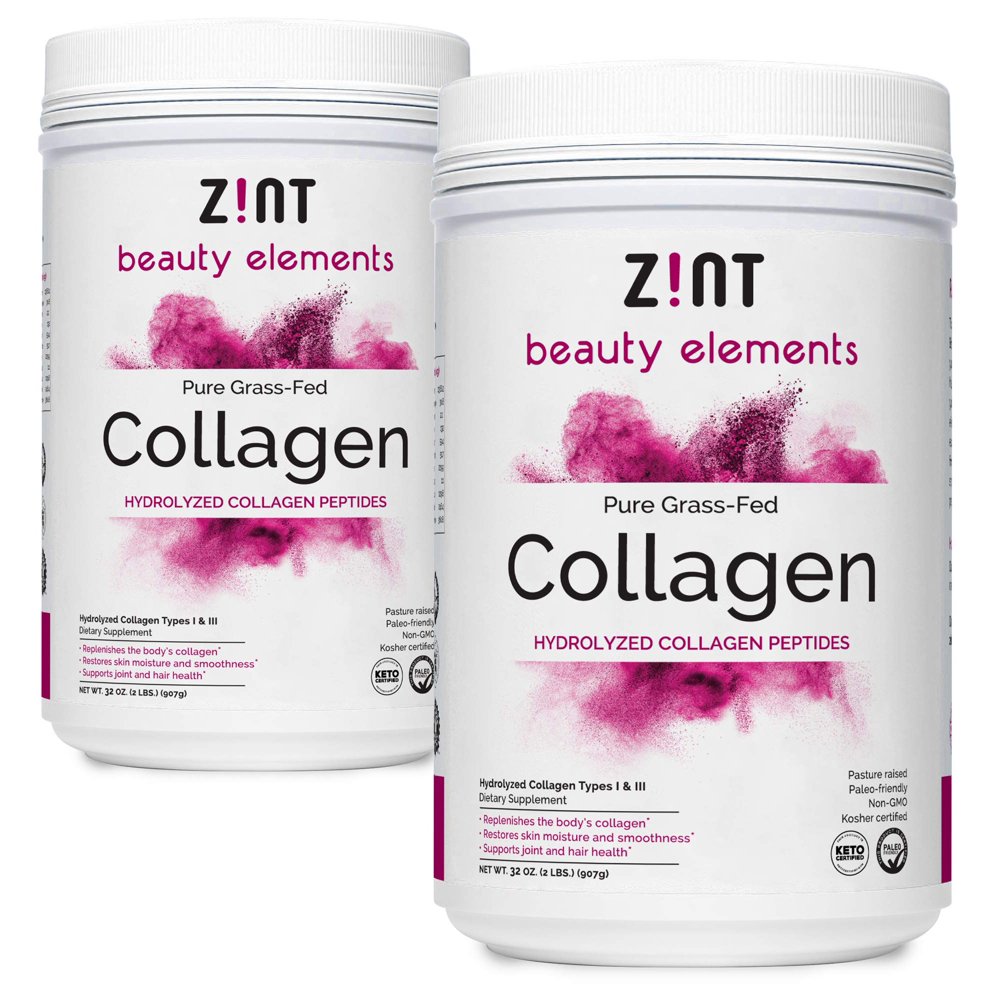 Zint Collagen Powder Peptides (64 oz Bundle, 2 x 32 oz) PaleoFriendly