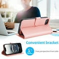 thumbnail image 3 of Detachable Wallet Case for iPhone 16E with Card Holder, PU Leather Wrist Hand Strap 2-in-1 Design Flip Cover Support Magnetic Car Mount Kickstand Protective Case for iPhone 16E, Rosegold, 3 of 7