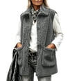 thumbnail image 6 of Aboser Sherpa Vest Jacket for Women Sleeveless Button Down Outerwear Fuzzy Fleece Jackets Warm Cozy Collared Vests Casual Fluffy Coats with Pockets, 6 of 8