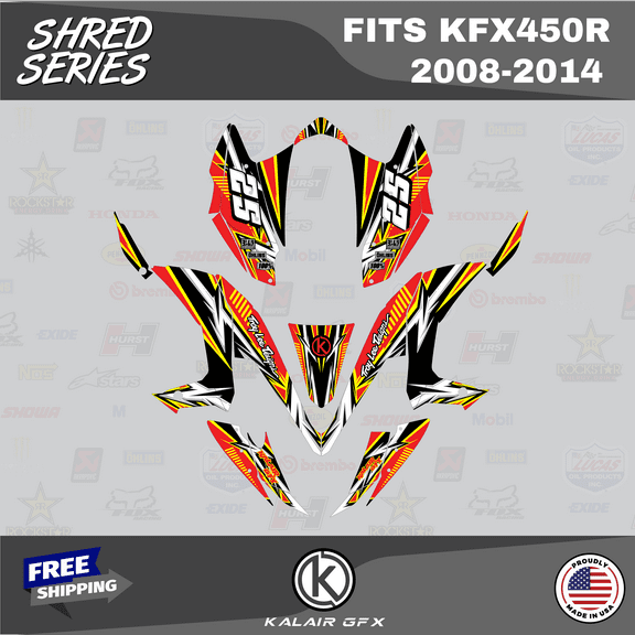 Kalair GFX Graphics Kit for Kawasaki ATV KFX 450R (2008-2014) Shred Series