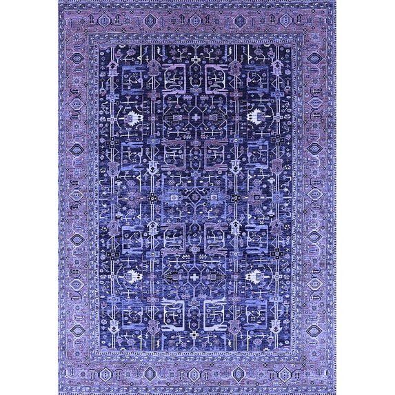Ahgly Company Indoor Rectangle Oriental Blue Industrial Area Rugs, 6' x 9'