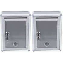 HOMEMAXS  Set of 2 Locking Mailbox Post Tin Suggestion Standing Travel Staff Silver