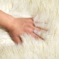 thumbnail image 3 of Lanco Fluffy Sheepskin Faux Fur Shag Area Rug, Gold, 30x46, 3 of 5