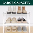 thumbnail image 5 of Smiry 2-Tier Shoe Rack , Stackable Bamboo Shoe Rack Organizer, Shoe Storage for Closet, Entryway, Bedroom and Wall, White, 5 of 5