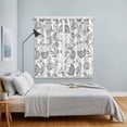 thumbnail image 4 of Boho Grey Floral Kitchen Curtains 84 Inch Length, Vintage Farmhouse Paisley Plant Leaf Grommet Top Bedroom Living Room Curtains, Light Filtering Cafe Curtain Drapes 2 Panels Set 104''x84'', 4 of 9
