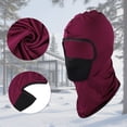 thumbnail image 4 of Unique Bargains 1 Pc Ice Silk Solid Balaclava Face Mask Wine Red, 4 of 5