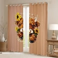 thumbnail image 2 of Homewish Highland Bull Black Out Curtains for Female Men,Chic Floral Sunflowers Curtains Pack of 2 (42x63 Each),Farmhouse Animal Bedroom Curtains,Luxury Bedroom Decor, 2 of 6