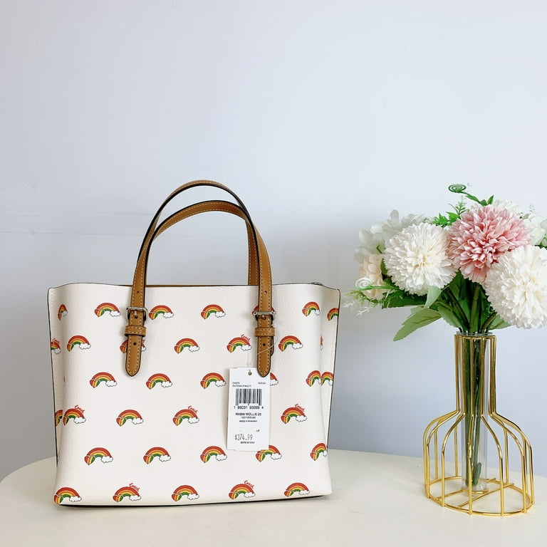 Coach Mollie Tote 25, Rainbow Print, Chalk Multi, Coated Canvas